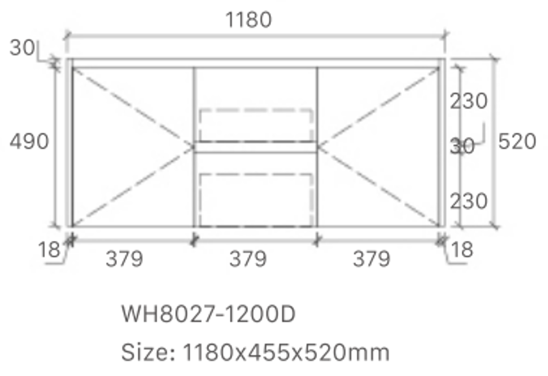 Willow Wall Hung Vanity 1200mm Double Bowl Top