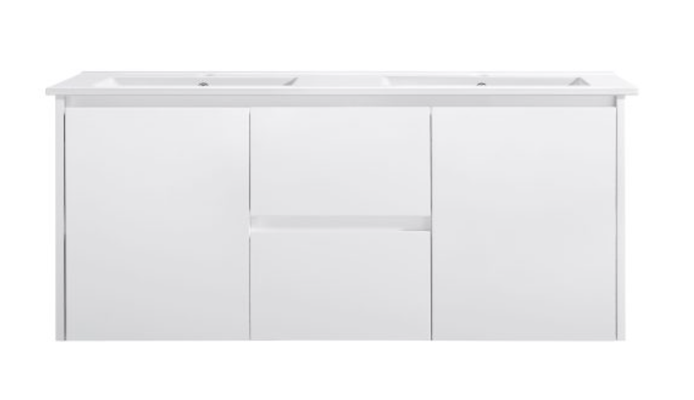 Willow Wall Hung Vanity 1200mm Double Bowl Top