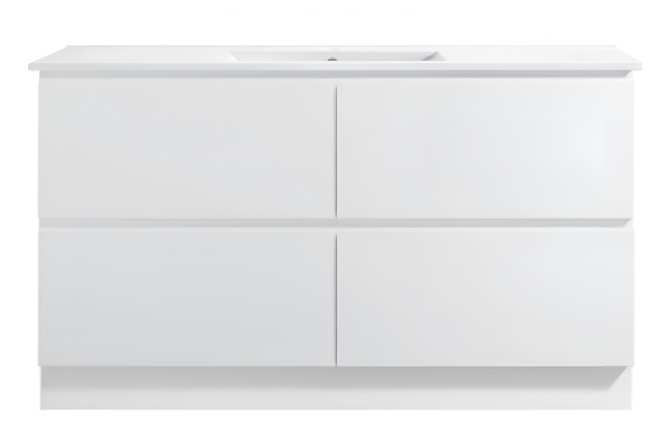 Core Floor Standing 4 Drawer Vanity 1500mm Double Bowl Top