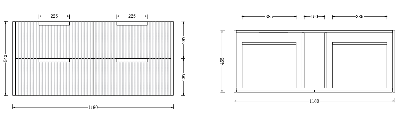 Elena Wall Hung Vanity - 1200mm