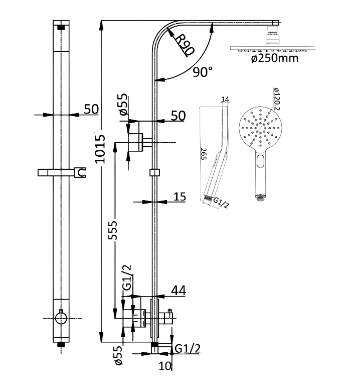HPA11-201 Kara Shower Set Multifunction