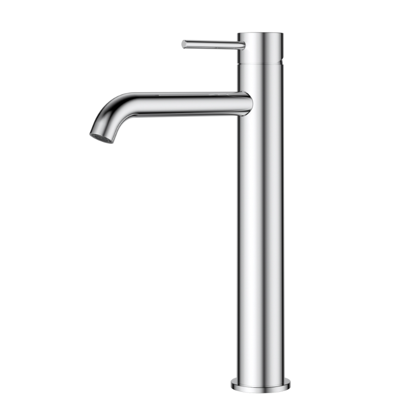PLC2002SS Otus Slimline Basin Mixer High Rise Curved Spout