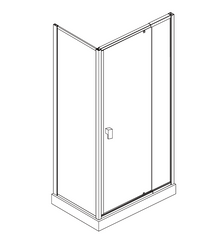 B6-PD-Front Olivia Semi Framed Pivot Door Shower Screen – Front Only