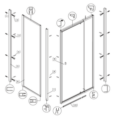 B6-PD-Front Olivia Semi Framed Pivot Door Shower Screen – Front Only