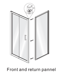 B6-SLD Miramar Semi Framed Sliding Door Shower Screen Set