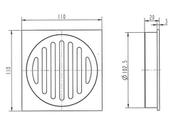 308 – Square Floor Grate 100mm