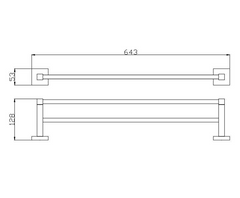 BK501-600 – ECKIG Double Towel Rail 600MM