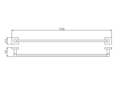 BK502-750 – ECKIG Single Towel Rail 750MM