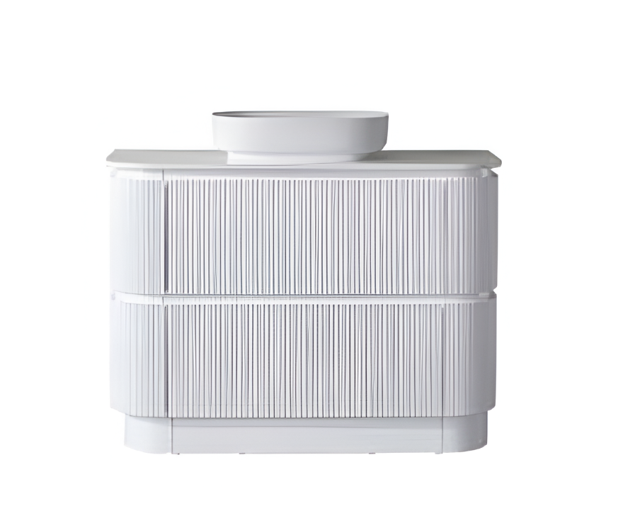 Hudson Fluted Curved Floor Standing Vanity 1200mm