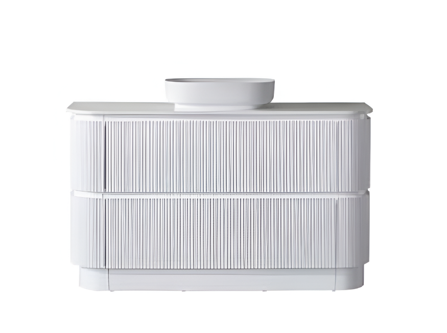 Hudson Fluted Curved Floor Standing Vanity 1500mm Single Bowl