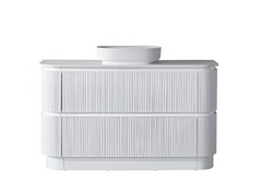 Hudson Fluted Curved Floor Standing Vanity 1500mm Single Bowl