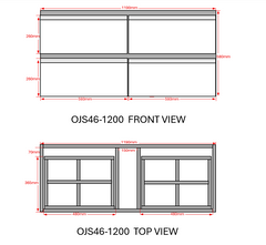 OJS46-1200  Double Draw Wall Hung Vanity