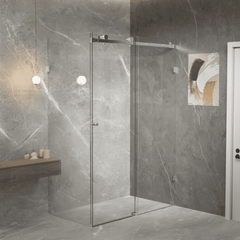 Violet Series 10mm Frameless Sliding Door Shower Screen Front (1200-1550mm) and Return (950-1100mm)