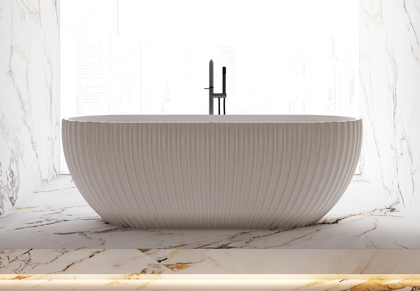 Free Standing Groove Bath Tub 1500*750*580mm