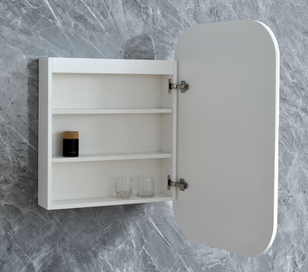 Eric Collection LED Round Corner Shaving Cabinet 600x900mm