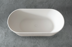Matte White Free Standing Groove Bath Tub 1500*750*580mm