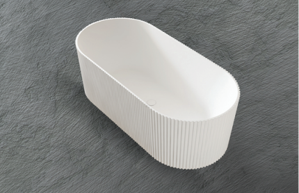 Matte White Free Standing Groove Bath Tub 1500*750*580mm