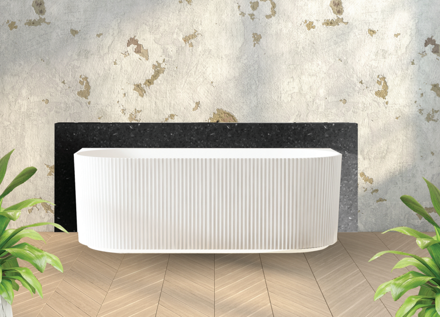 Back to Wall Groove Bath Tub 1700*800*580mm